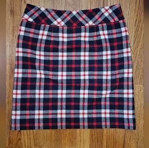 Talbot's Red, White and Blue plaid check Holiday mini Skirt Size 4